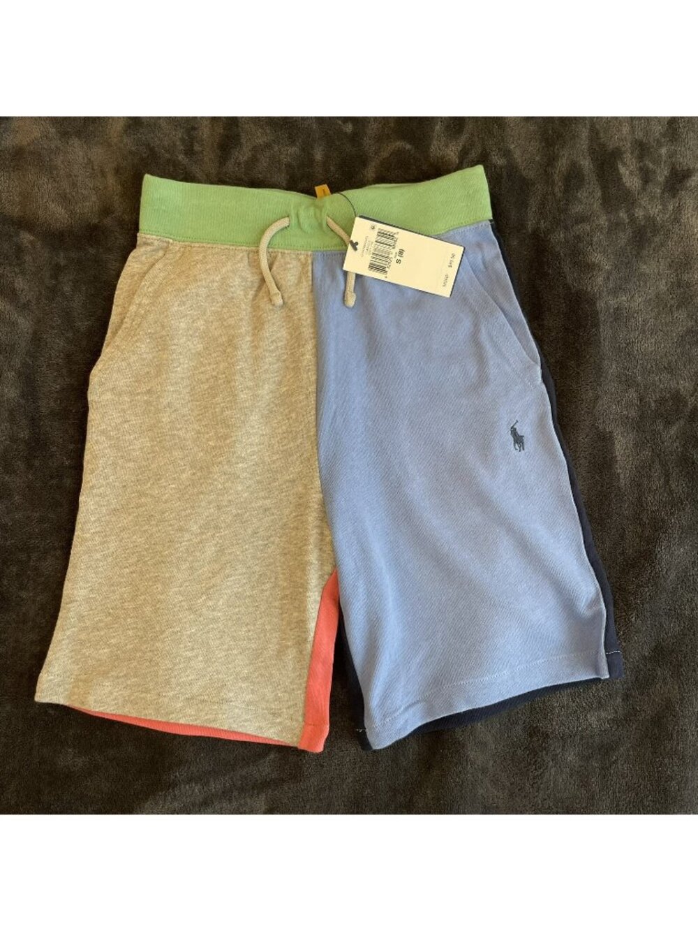 NWT Boys Polo Ralph Lauren Color-Blocked Logo Fleece Shorts Size Small (8)
